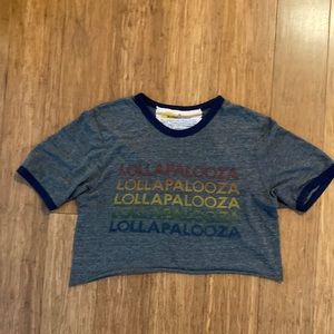 Aviator Nation crop tee gray lollapalooza sz medium